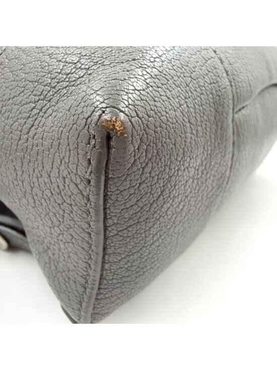 Balenciaga Motocross Leather Gray Backpack Silver